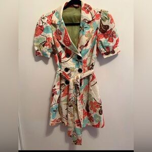 Vintage inspired belted
trench-coat style dress 
Size- XS